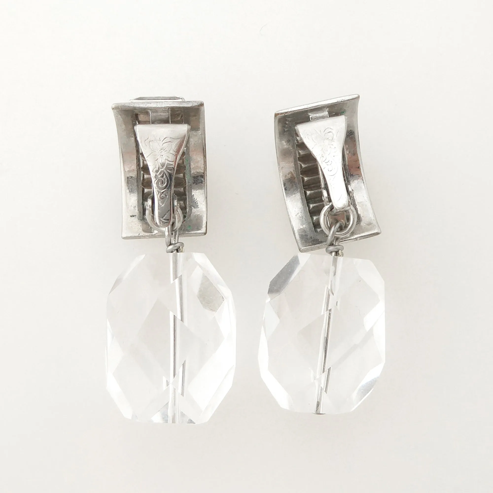 Rhinestone baguette earrings