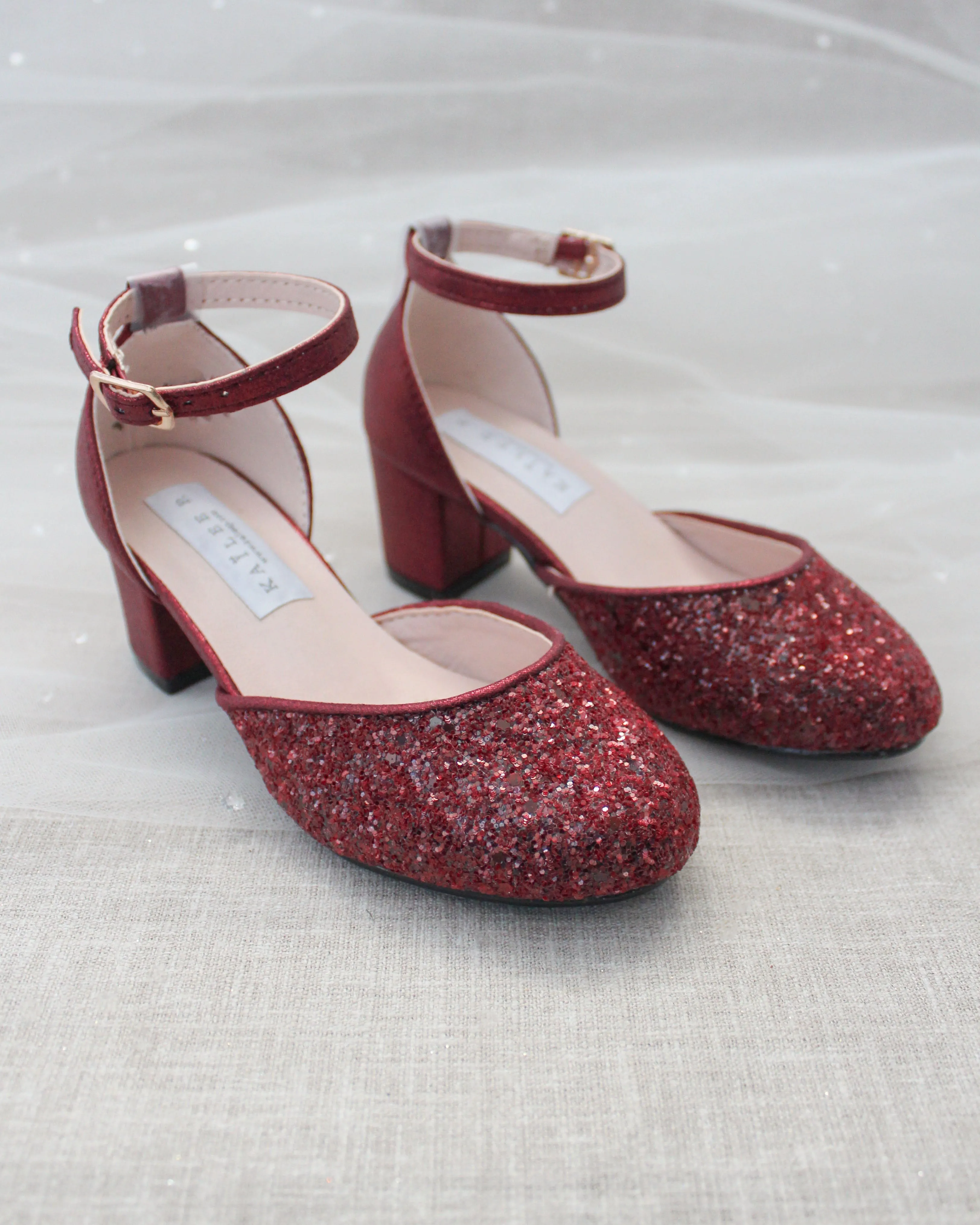 Rock Glitter Block Heel for Girls