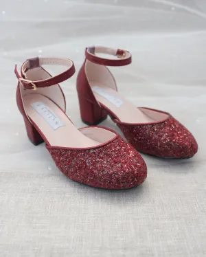 Rock Glitter Block Heel for Girls