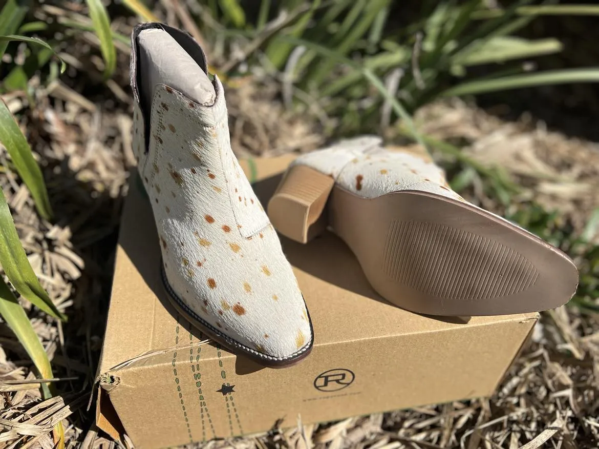 Roper Boots Womens Rowdy Cream/Tan Hair on