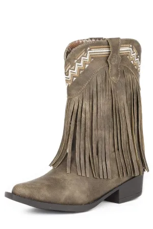 Roper Kids Boots Brown Fringe