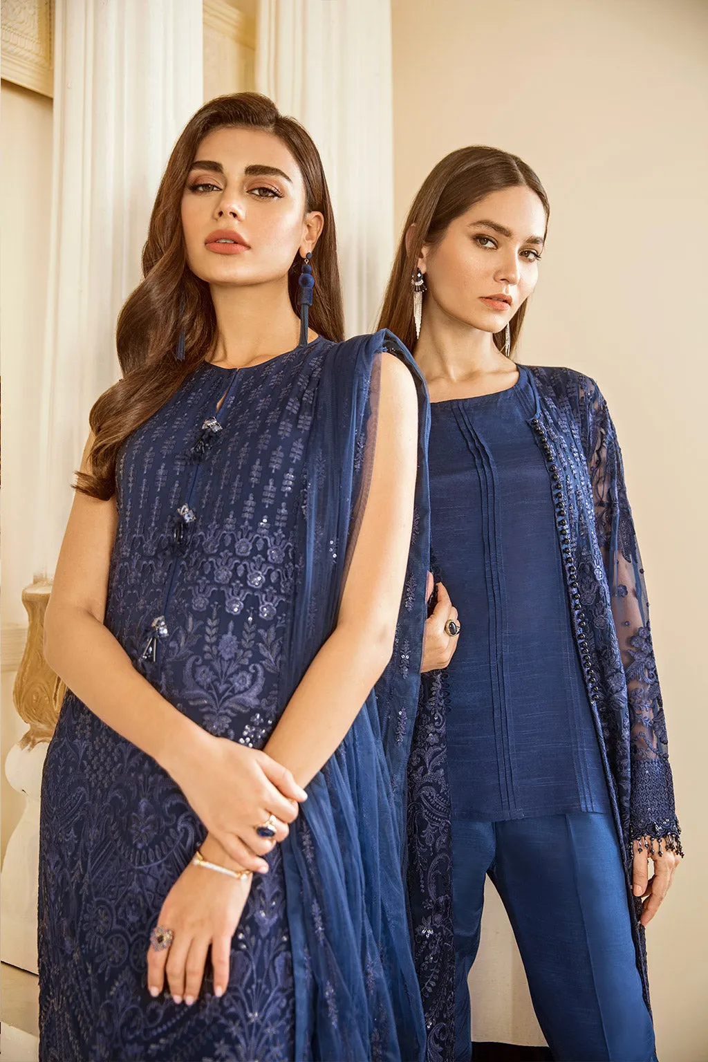 Royal Blue Heavily Embroidered Pakistani Salwar Kameez Party Dress