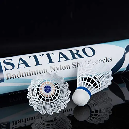 SATTARO 12 Pack Badminton Shuttlecocks High Speed Nylon Badminton Birdies Training for Indoor and Outdoor Sturdy