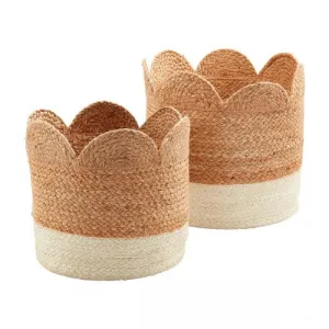 Scallop Edge Jute Basket