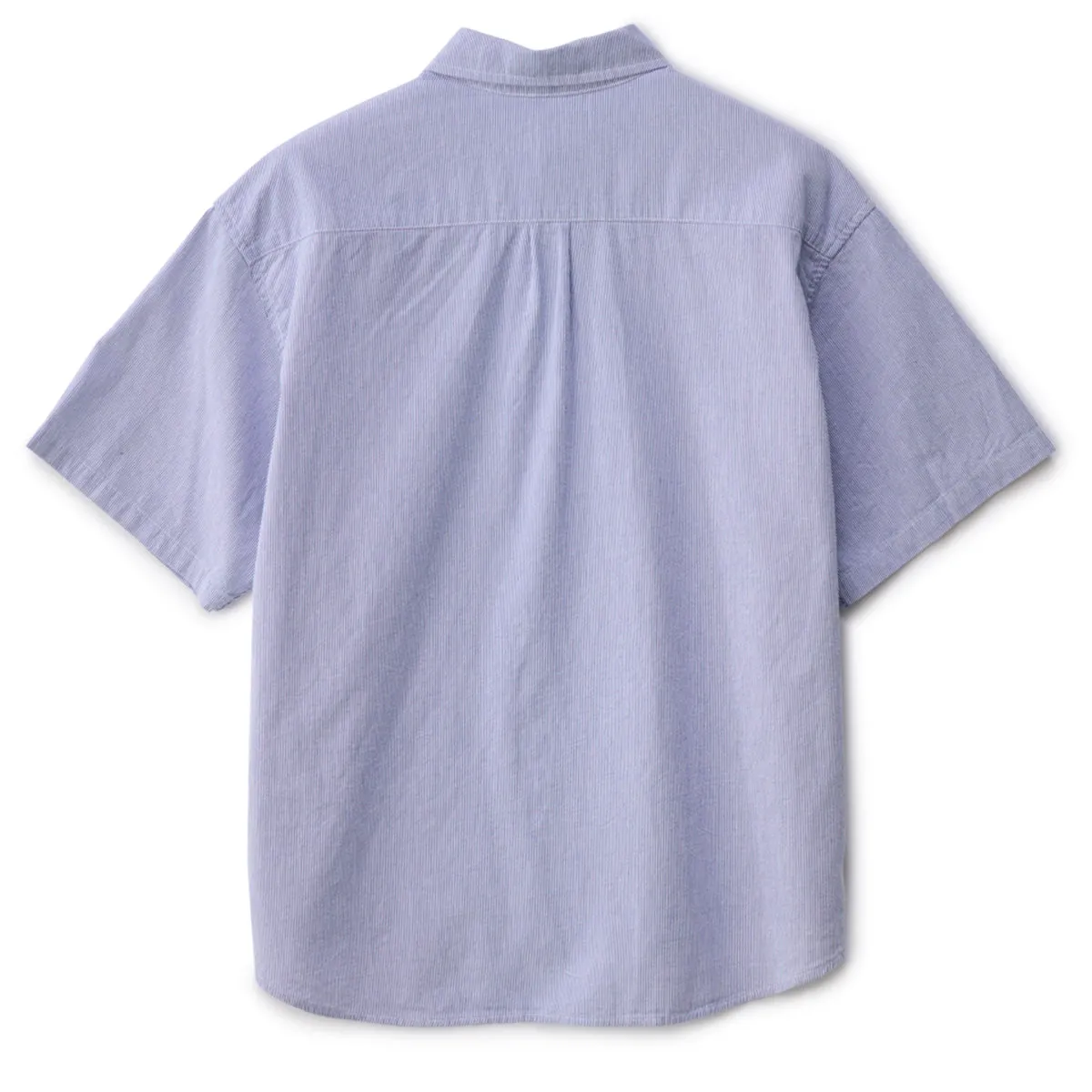 S/Double - Classic Oxford S/S Shirt Navy Stripe