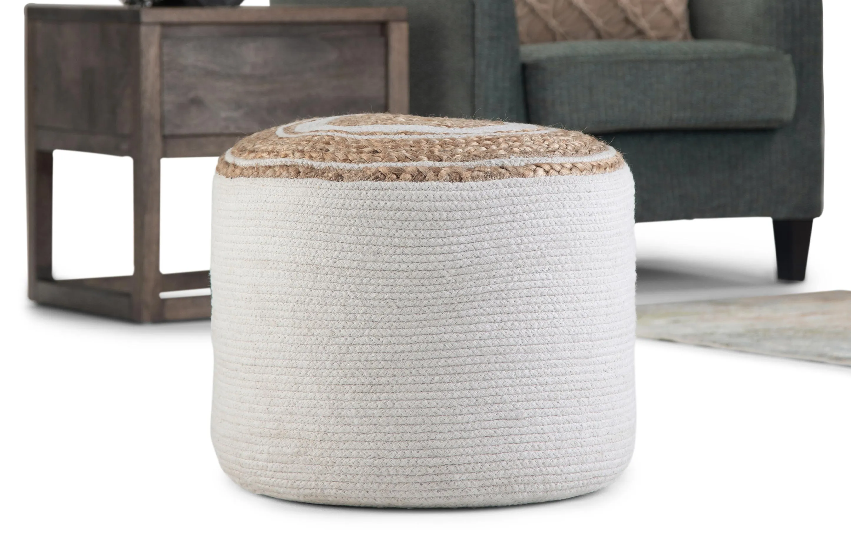 Serena Round Braided Pouf