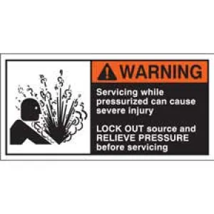 SERVICING WHILE PRESSURIZED CAN CAUSE SEVERE INJURY Labels