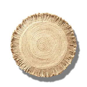 Shala Fringed Natural Jute Rug