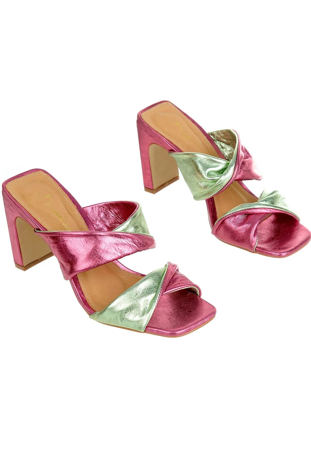 SHOES - Metallic Block Heel • Mettalic Fuchsia