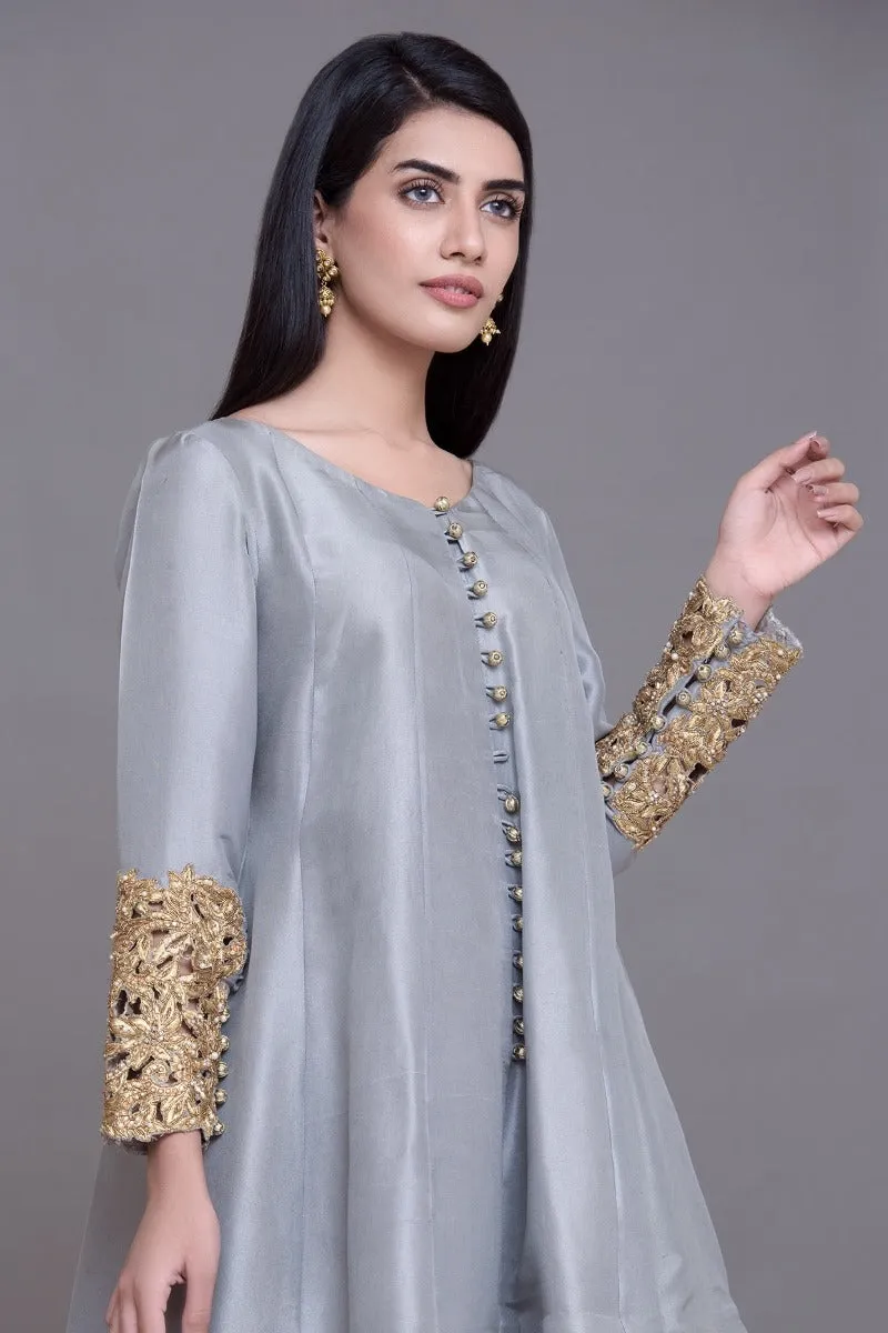 Simple Chiffon Suit for Party in Ice  Blue Color #Y2066