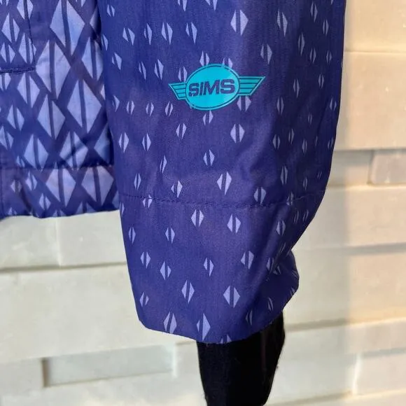 SIMS Women's Purple &amp; Teal Fine Zip-Up Snowboarding Blur Jacket Coat sz M