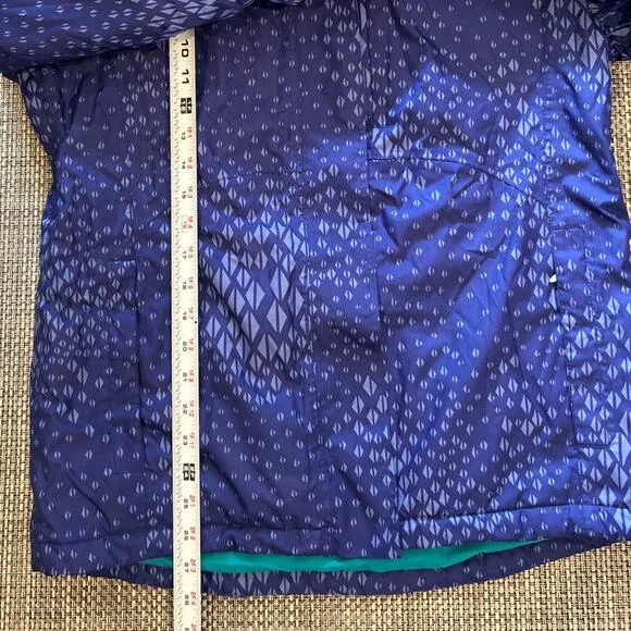 SIMS Women's Purple &amp; Teal Fine Zip-Up Snowboarding Blur Jacket Coat sz M