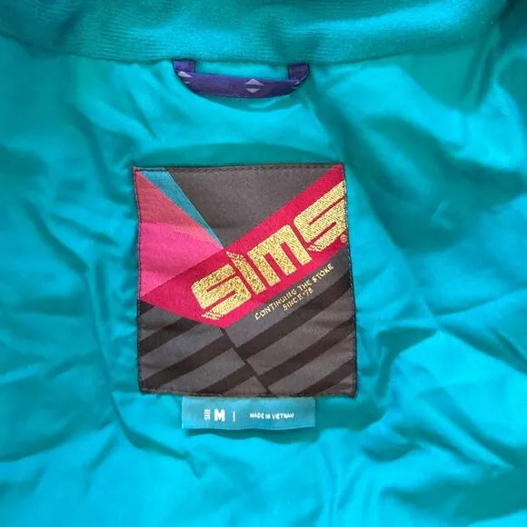 SIMS Women's Purple &amp; Teal Fine Zip-Up Snowboarding Blur Jacket Coat sz M