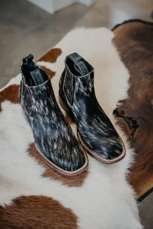 (Size 9.5 - Square) Hair-on Hide Ankle Booties by Stiefeld