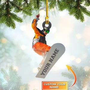 Snowboarding, Custom Shaped Ornament 02, RINC98