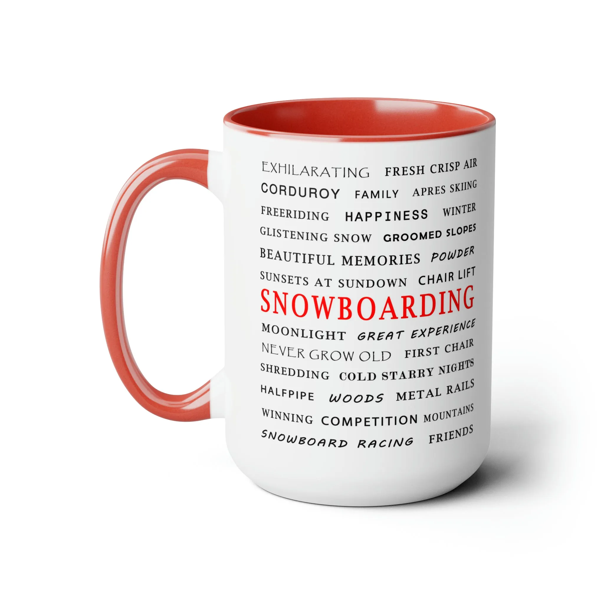 Snowboarding - Two-Tone Coffee Mug, 15oz