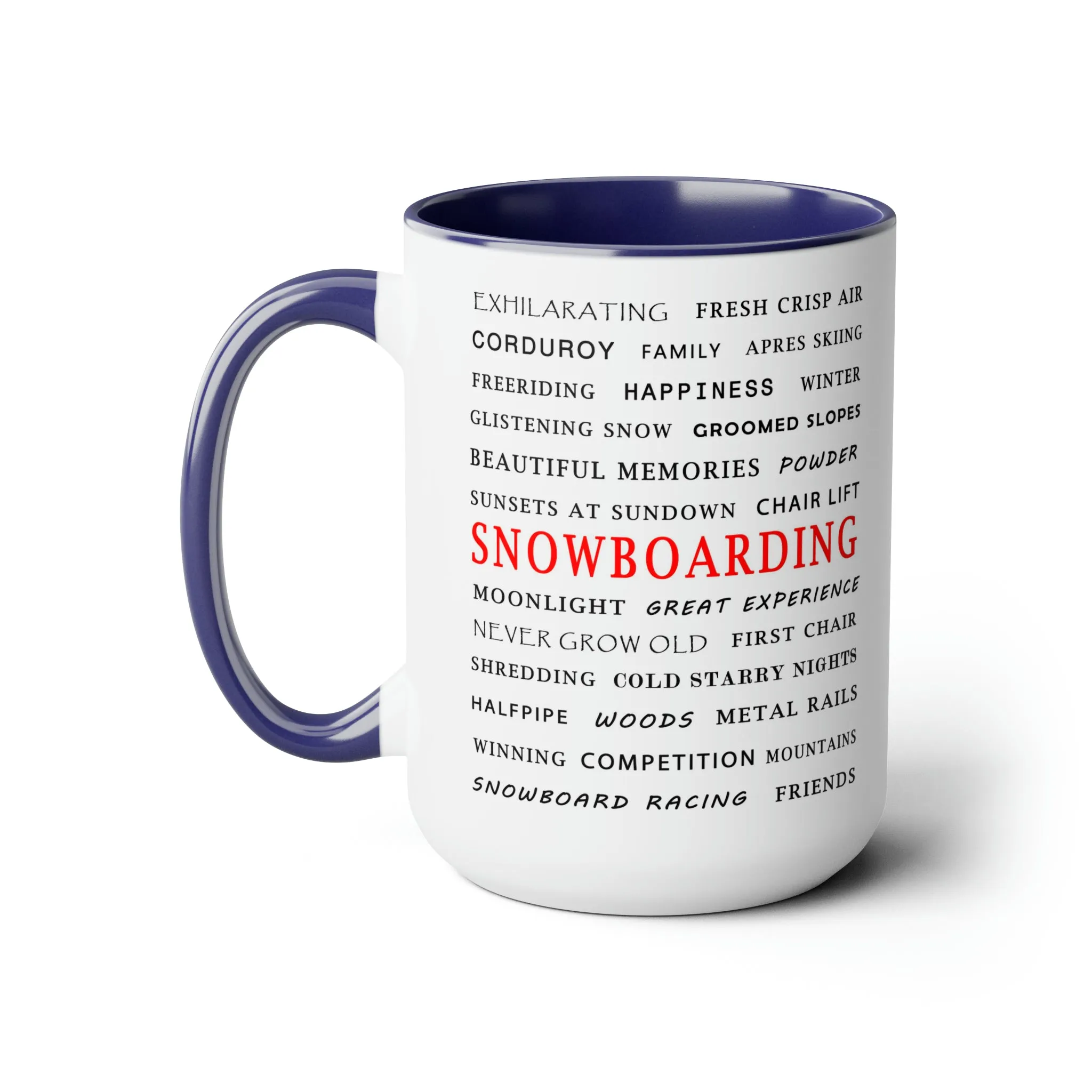 Snowboarding - Two-Tone Coffee Mug, 15oz