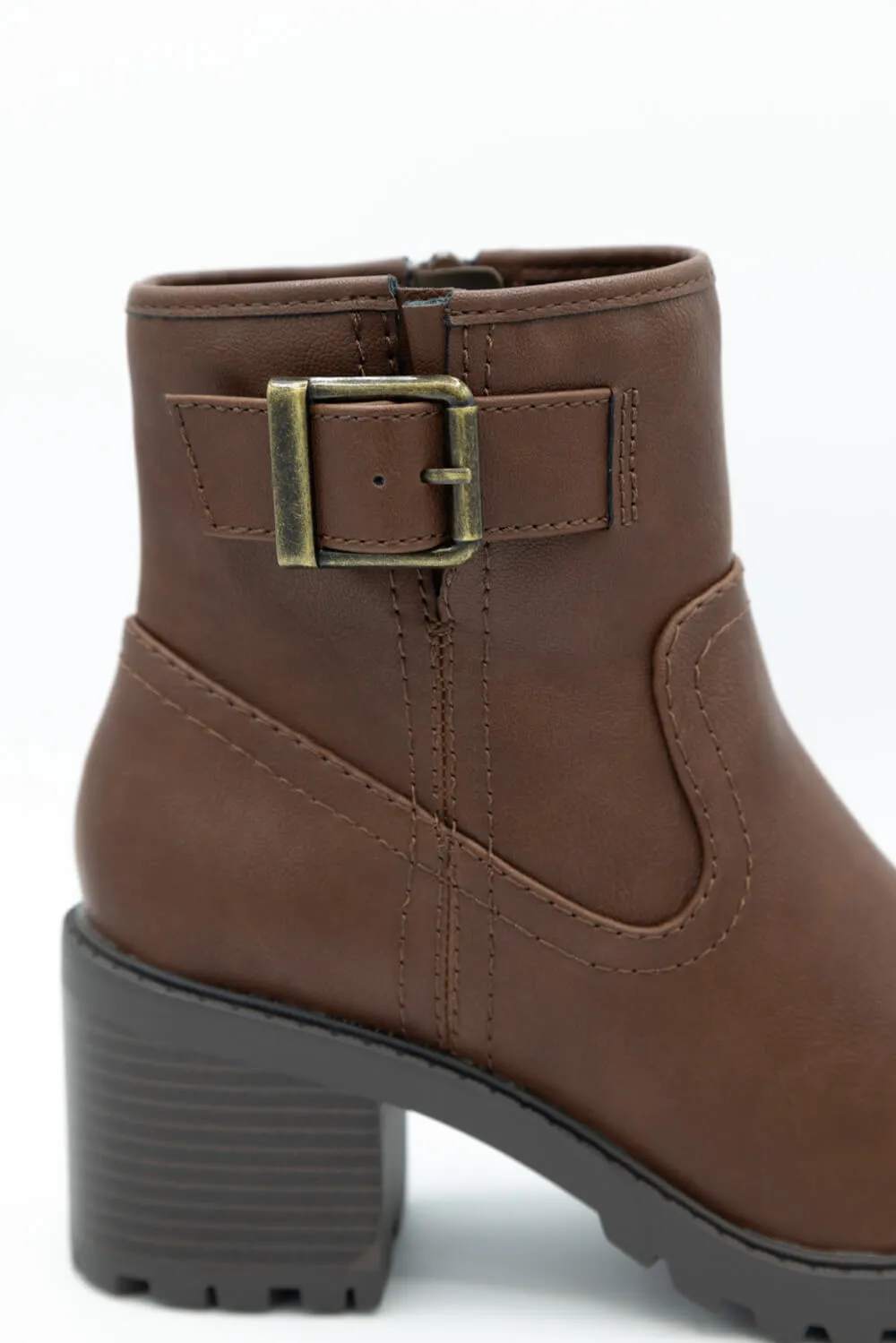 Soda Pillow Lug Booties for Women in Tan | PILLOW-S DK TAN