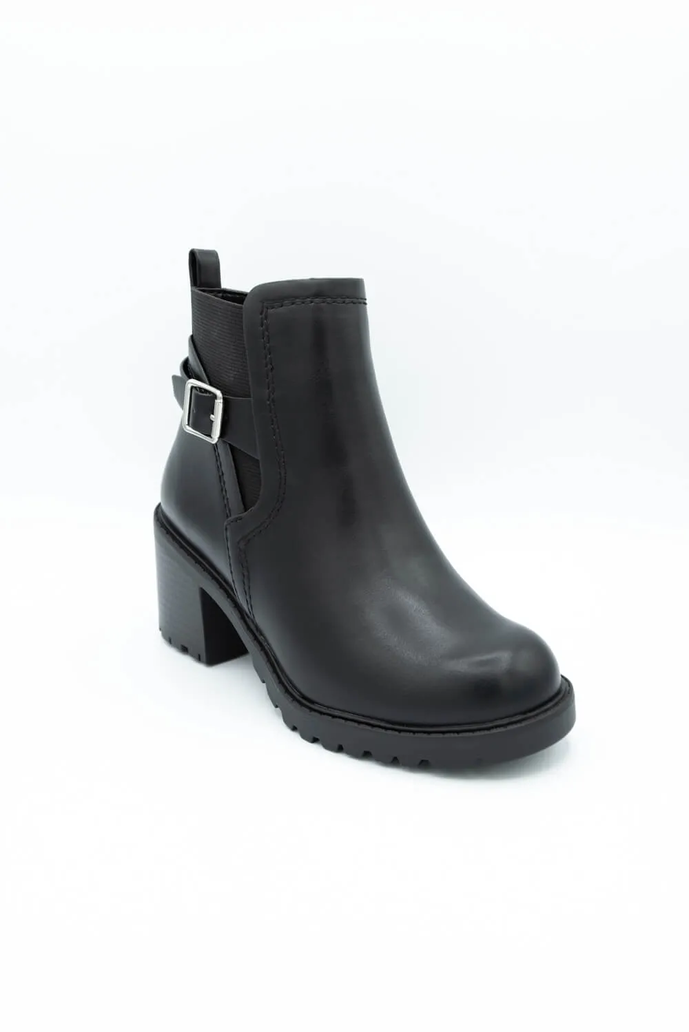 Soda Puggle Lug Booties for Women in Black | PUGGLE-S BLACK