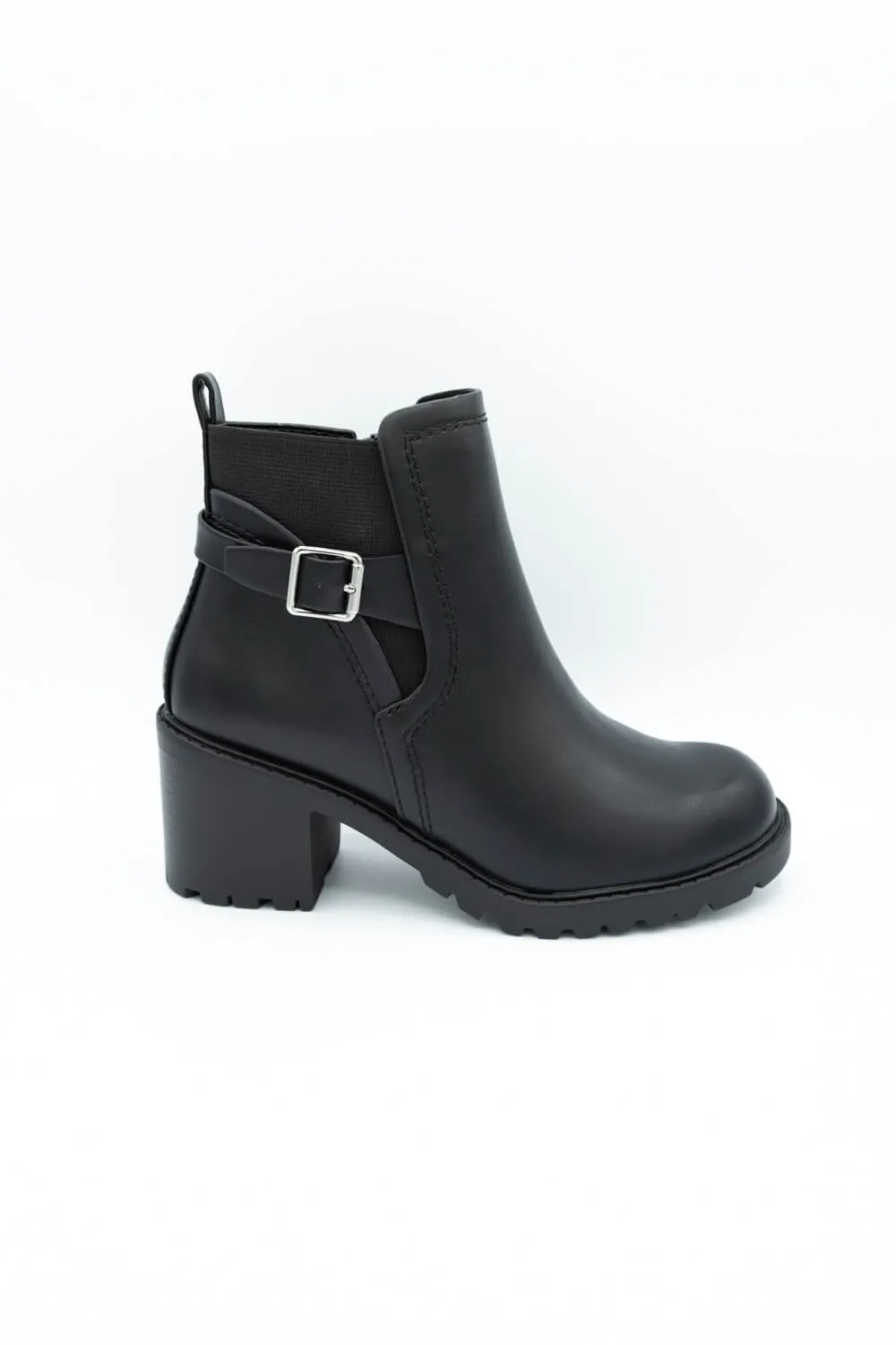 Soda Puggle Lug Booties for Women in Black | PUGGLE-S BLACK
