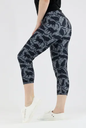 Sparkle Cat - Casual Capri Leggings