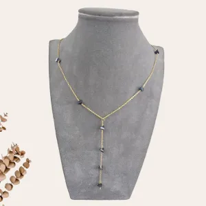 Sparkly Heart Stone Long Chain Necklace  S-0