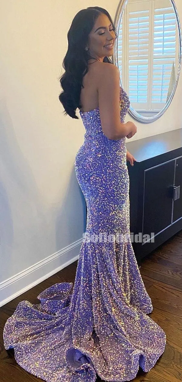 Sparkly Sweetheart Mermaid Sequin Simple Prom Dresses,SFPD0178