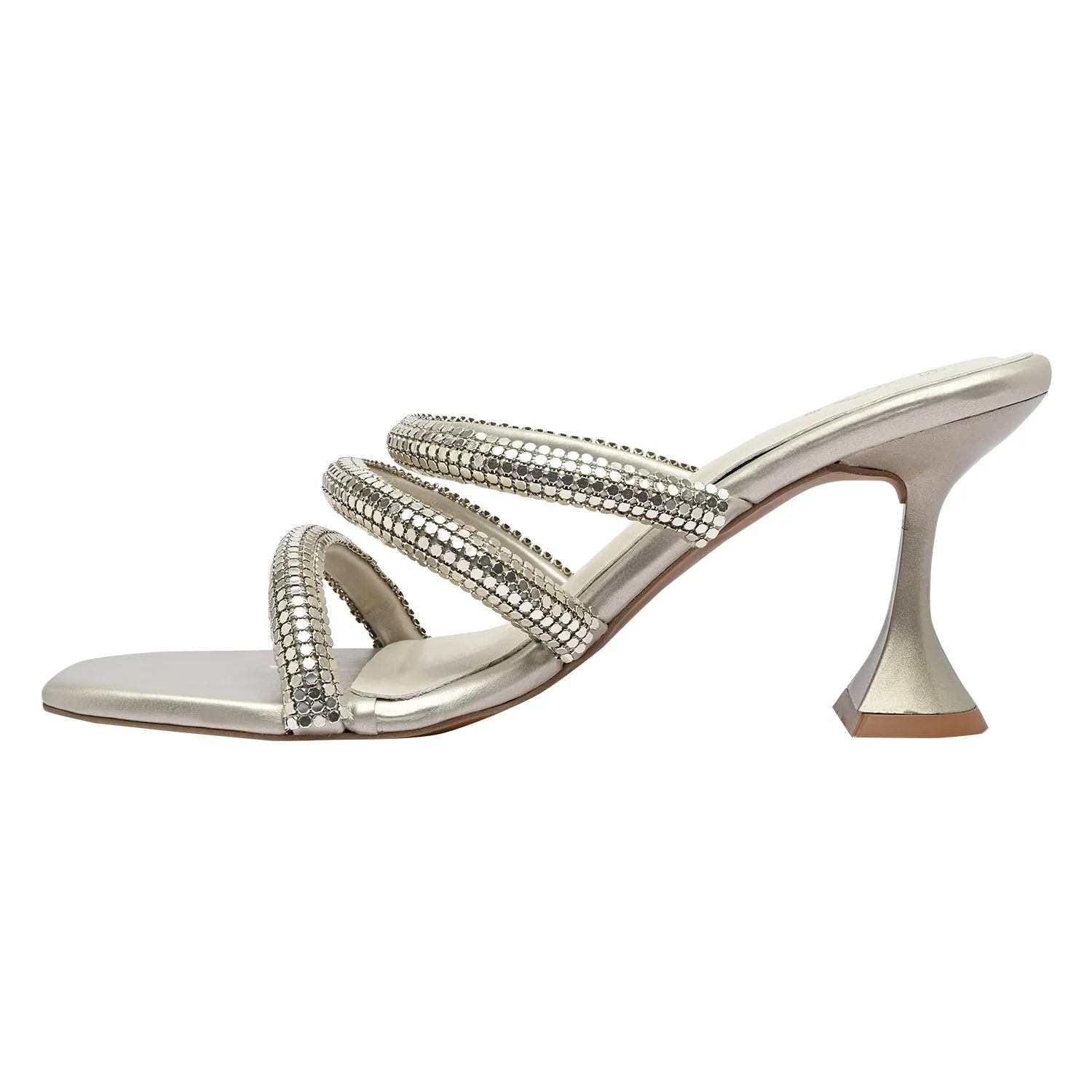 Strapped In Metallic Heels