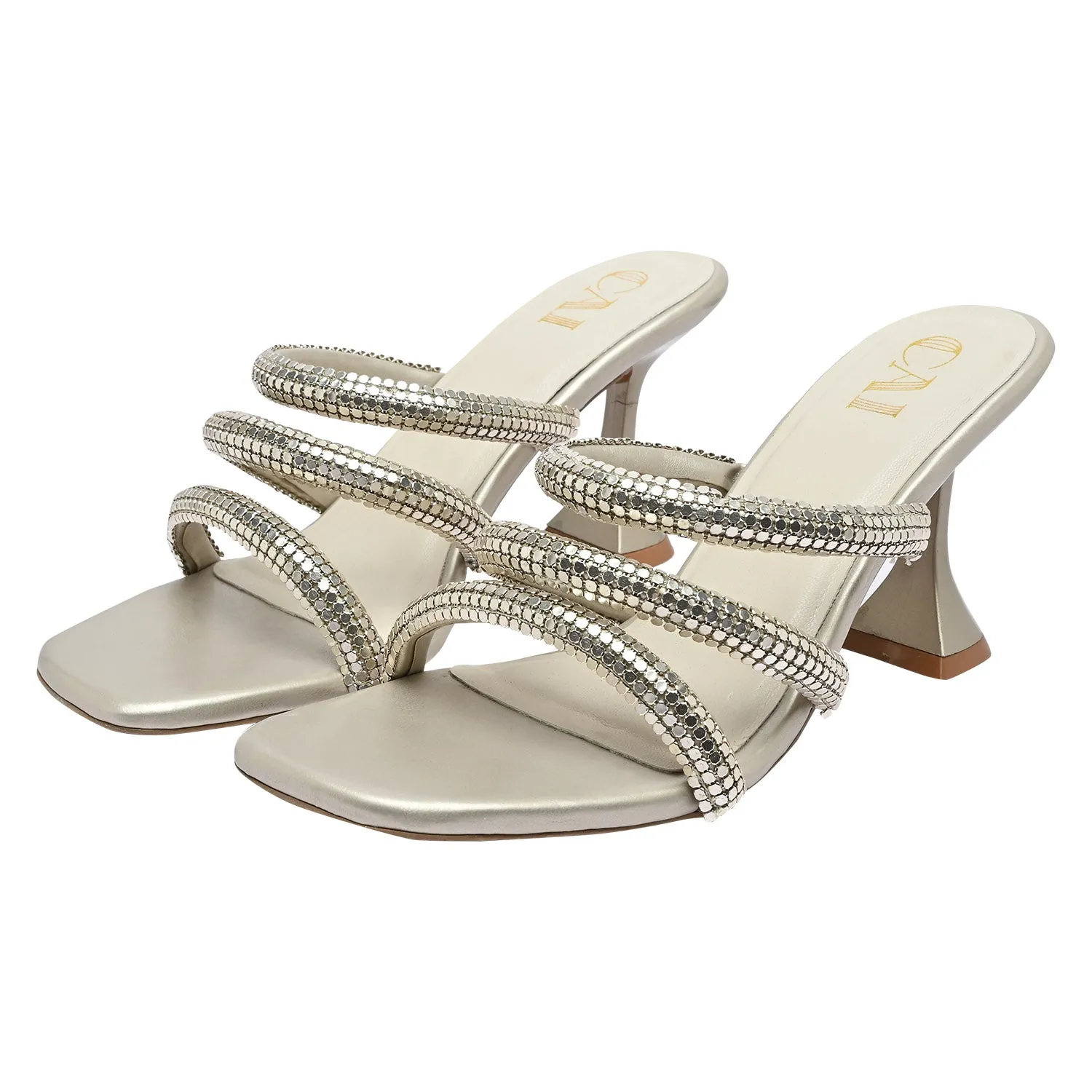 Strapped In Metallic Heels