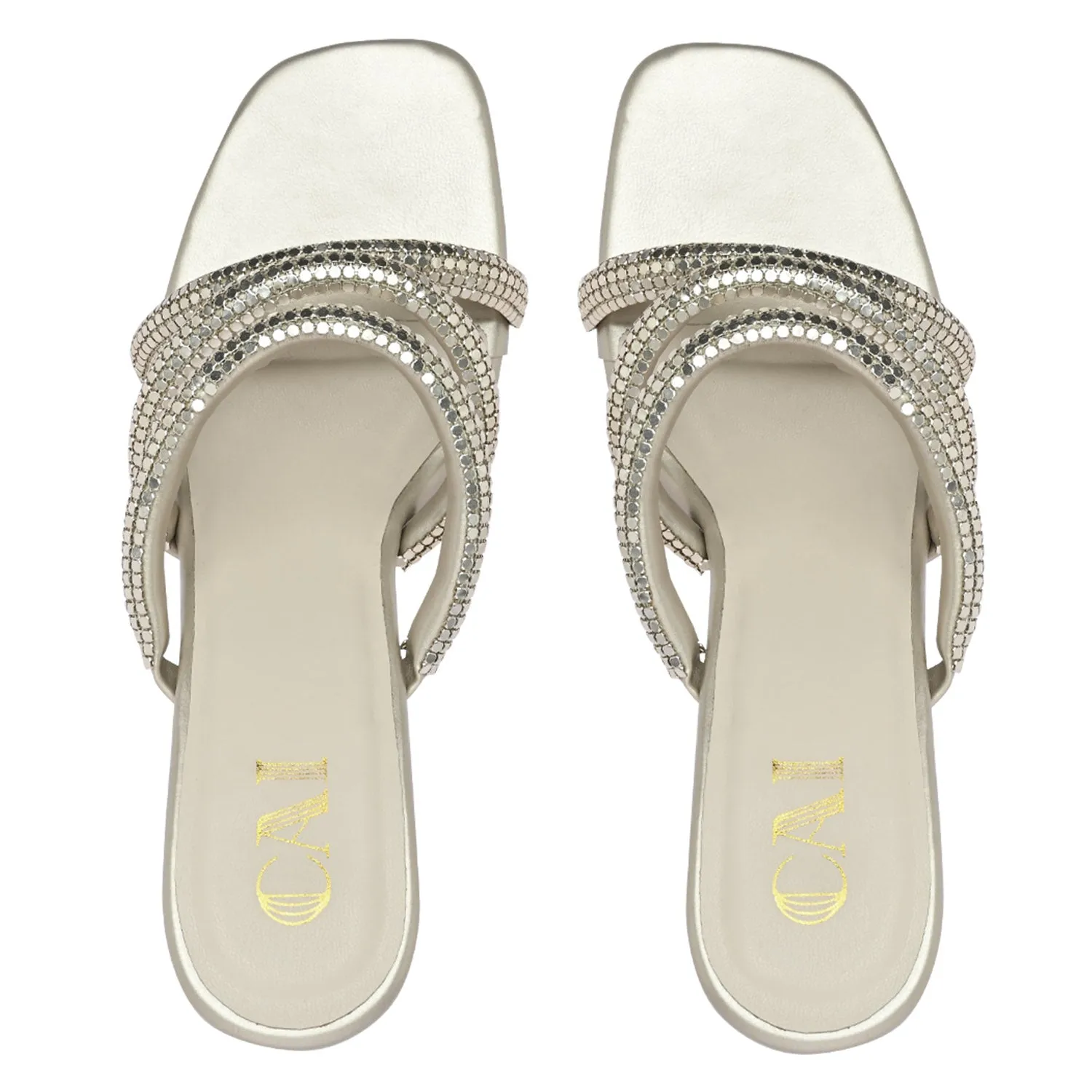 Strapped In Metallic Heels