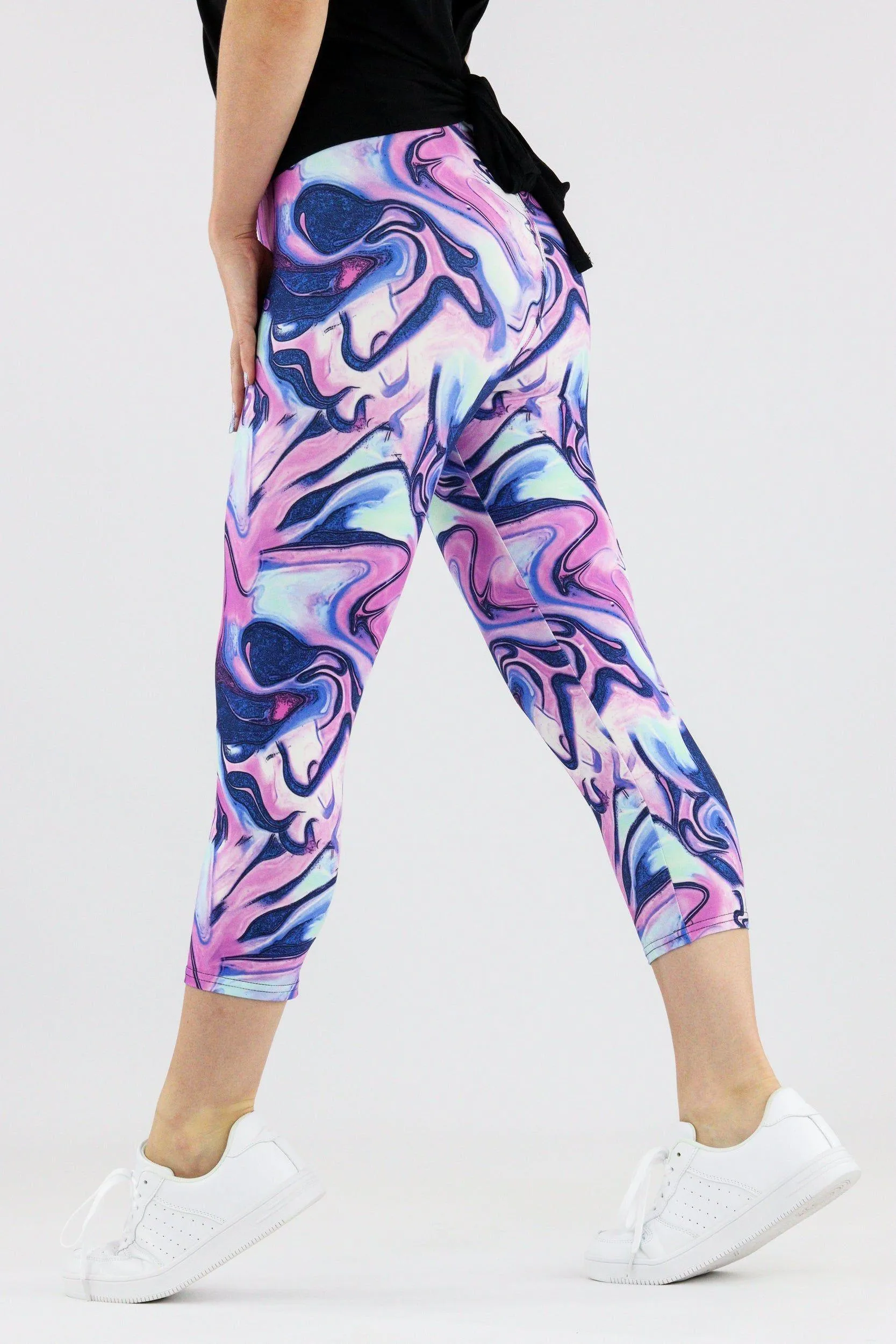 Sweet Marble - Casual Capri Leggings