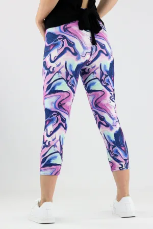 Sweet Marble - Casual Capri Leggings