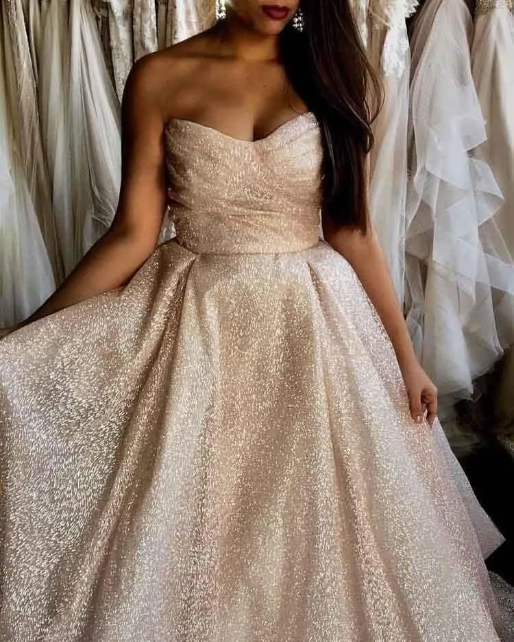 Sweetheart Long Sparkly Prom Dress Charming Evening Dress  PSK038