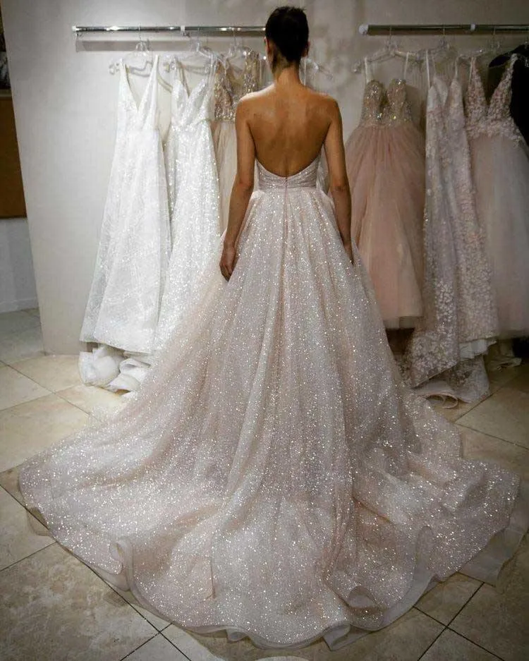 Sweetheart Long Sparkly Prom Dress Charming Evening Dress  PSK038