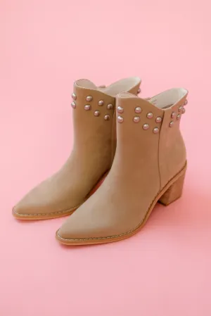 Taupe Studded Collar Booties