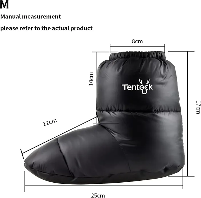 Tentock Down Booties Ultralight Water-Resistant Camping Down Socks Winter Thermal Foot Down Slippers Backpacking Men & Women for Sleeping