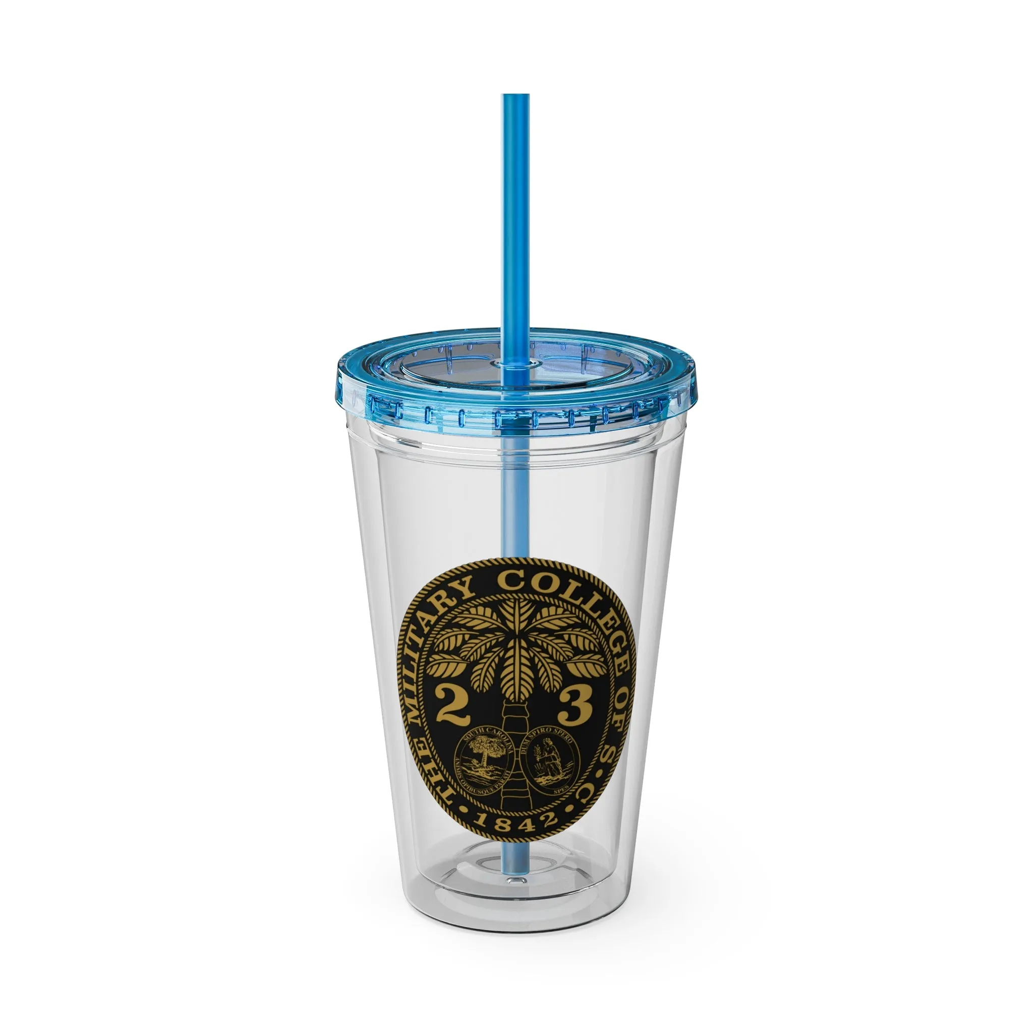 The Citadel, Ring Bezel, (Customized with your year), Sunsplash Tumbler with Straw, 16oz