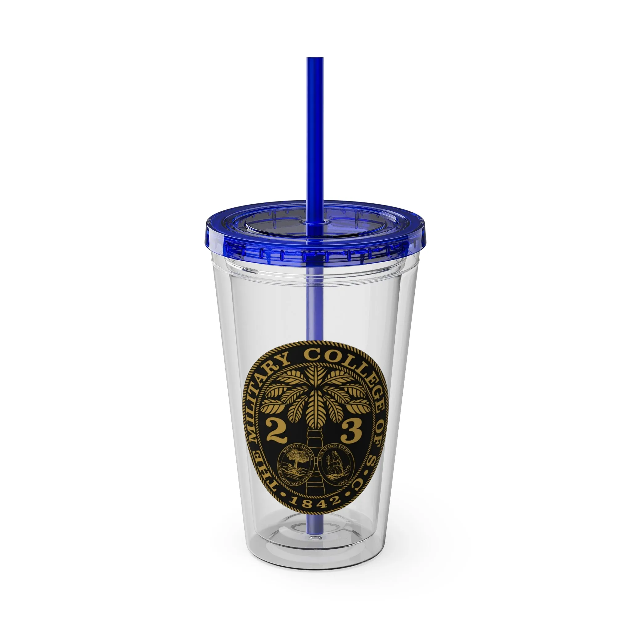 The Citadel, Ring Bezel, (Customized with your year), Sunsplash Tumbler with Straw, 16oz