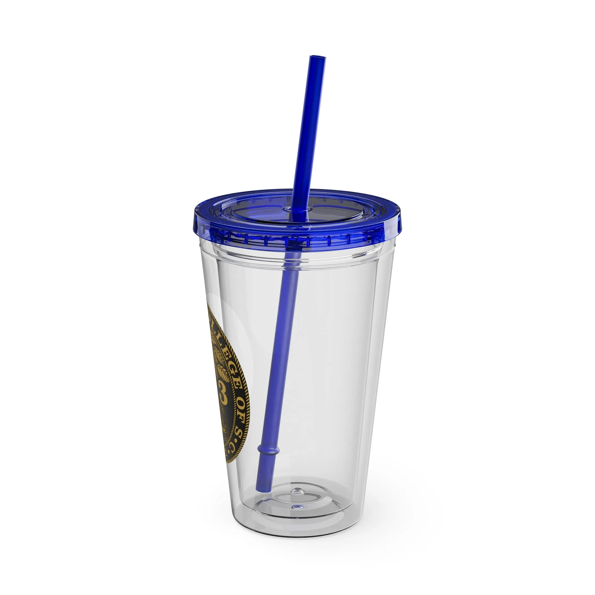 The Citadel, Ring Bezel, (Customized with your year), Sunsplash Tumbler with Straw, 16oz