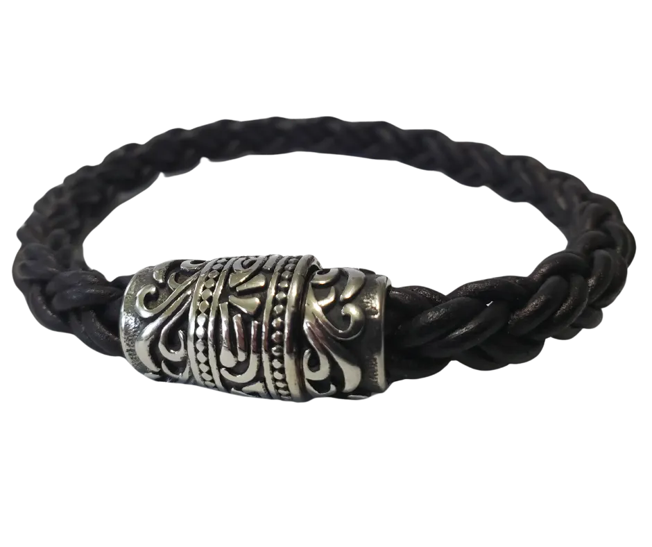 Thick Braid Leather Bracelet