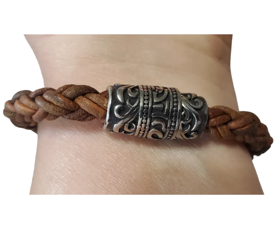 Thick Braid Leather Bracelet