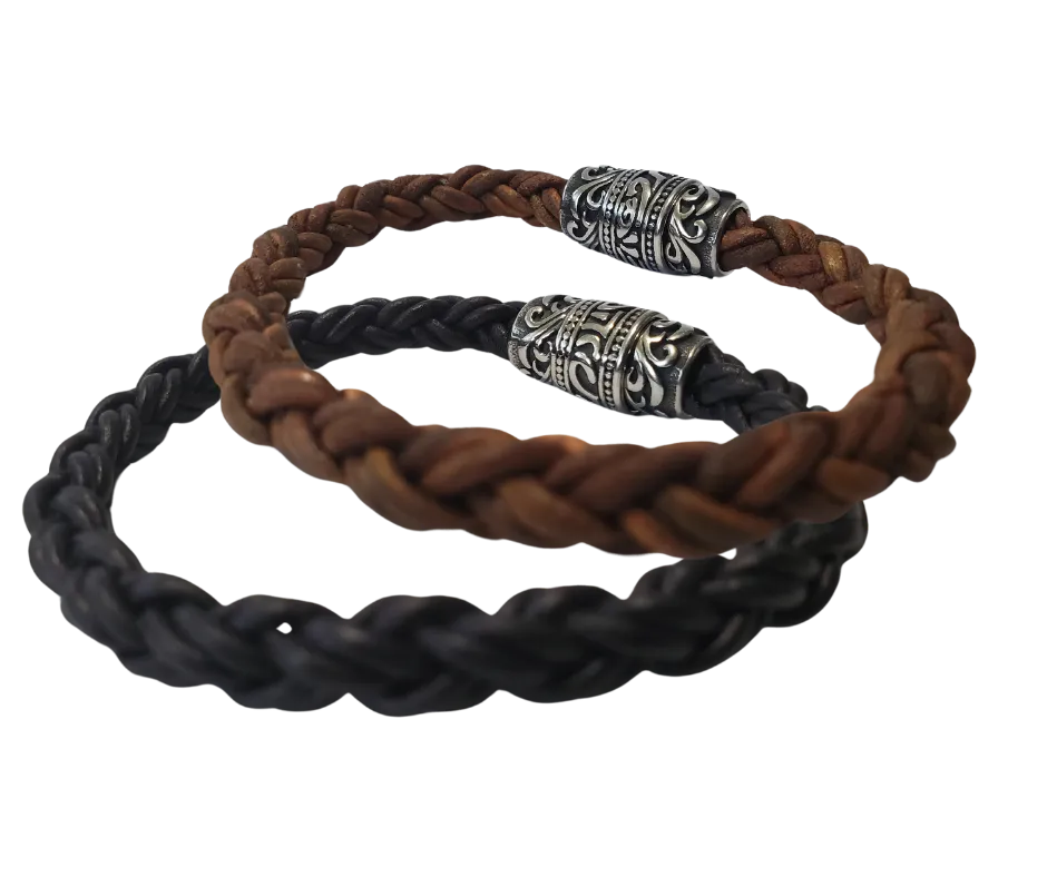 Thick Braid Leather Bracelet
