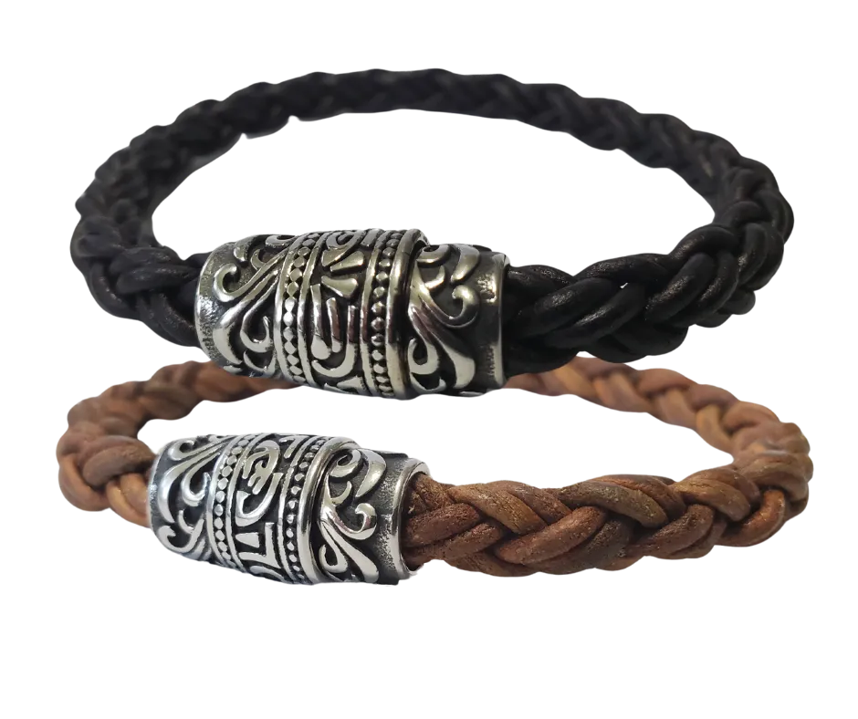 Thick Braid Leather Bracelet