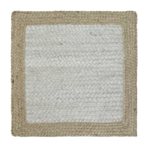 Two-Tone Braided Jute Square Placemat - Set of 10
