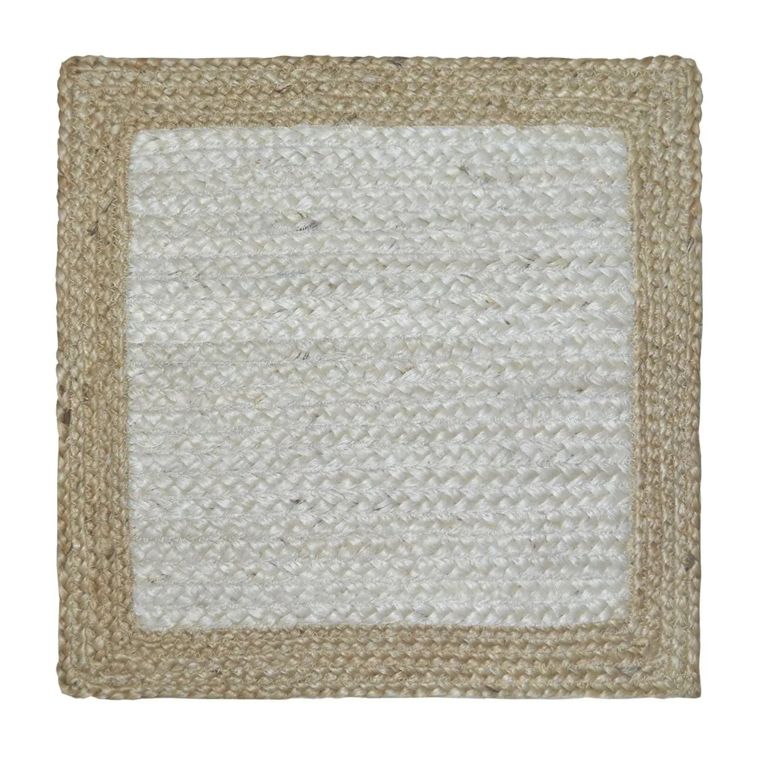 Two-Tone Braided Jute Square Placemat - Set of 10