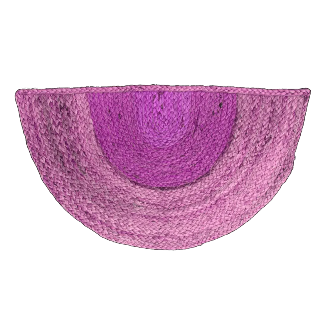 Two-Toned Half Moon Accent Jute Rug - Purple