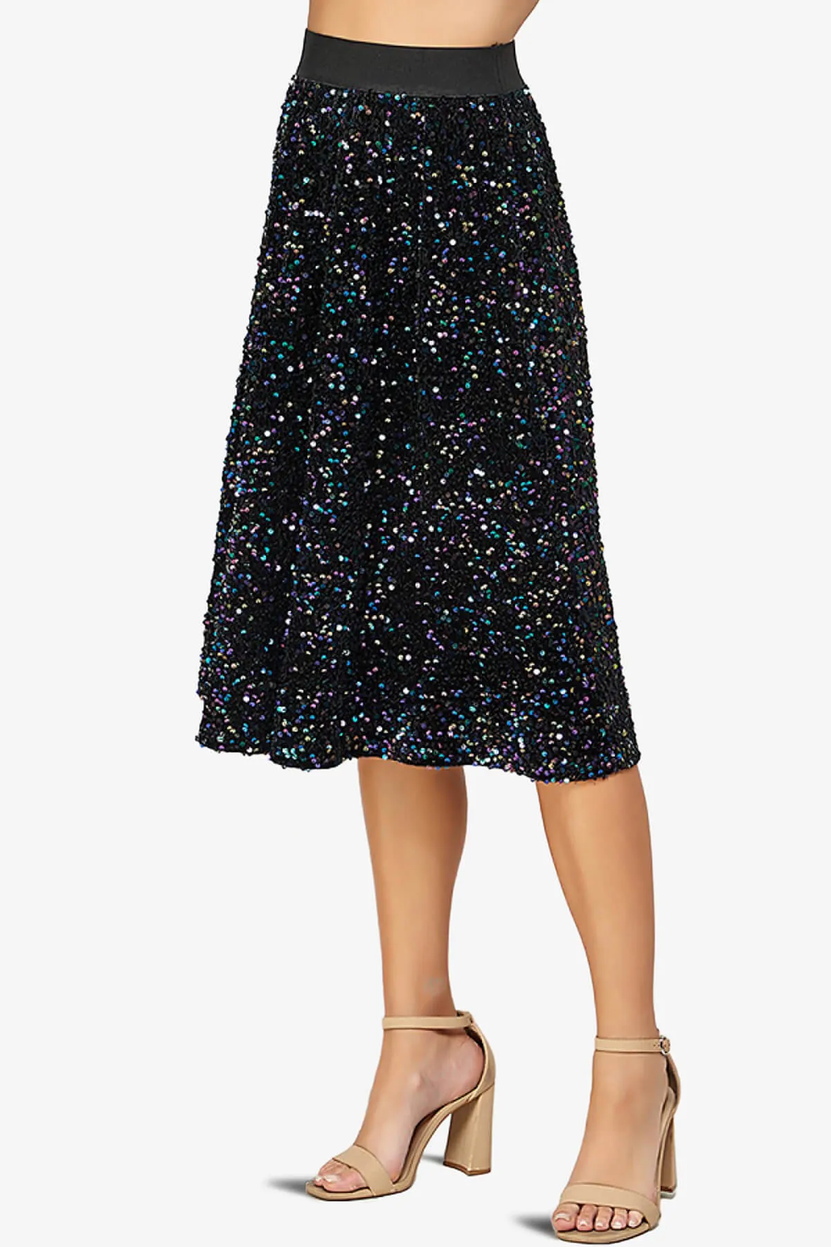 Ulyana Sequin A-Line Midi Skirt
