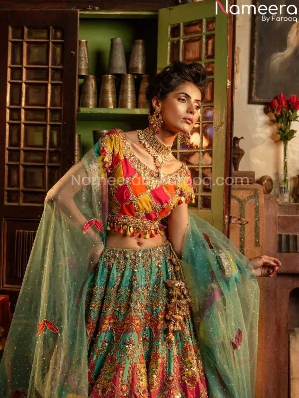 Unique Multi Color Bridal Lehenga Designer Dress #BN816