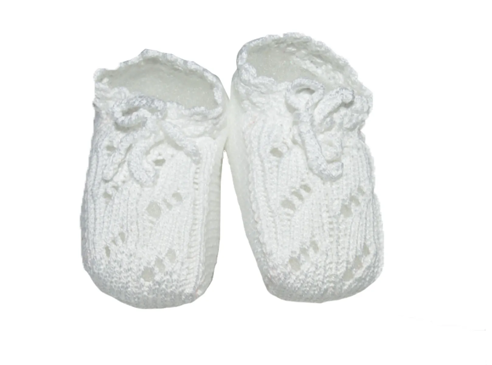 Unisex White Knit Booties