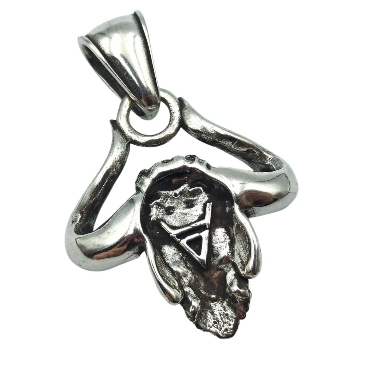 Veles Slavic Horned God silver pendant